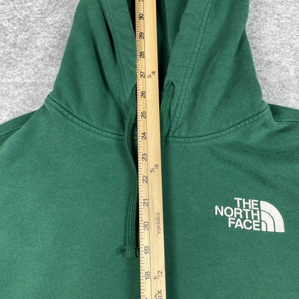 The North Face Hoodie Mens Small Green Never Stop Exploring Box Pullover Fleece